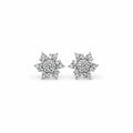 Marvel Silver snowflake crystal silver stud earrings for girls with 1.5 cm size