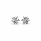 Marvel Silver snowflake crystal silver stud earrings for girls with 1.5 cm size
