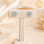 Marvel Silver snowflake crystal silver stud earrings for girls with 1.5 cm size