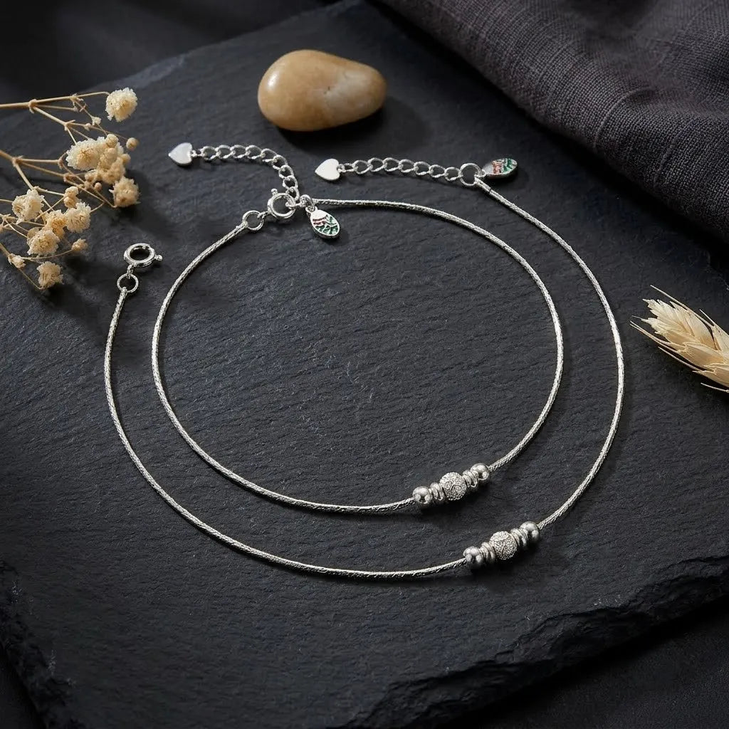 Marvel Silver Adjustable Baby Anklet
