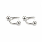 Marvel Silver 925 sterling silver spiral ball earrings featuring a modern open wrap design with polished silver ball accents for women and girls.