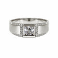 Marvel Silver square solitaire stone silver ring for men with 2.3 cm size
