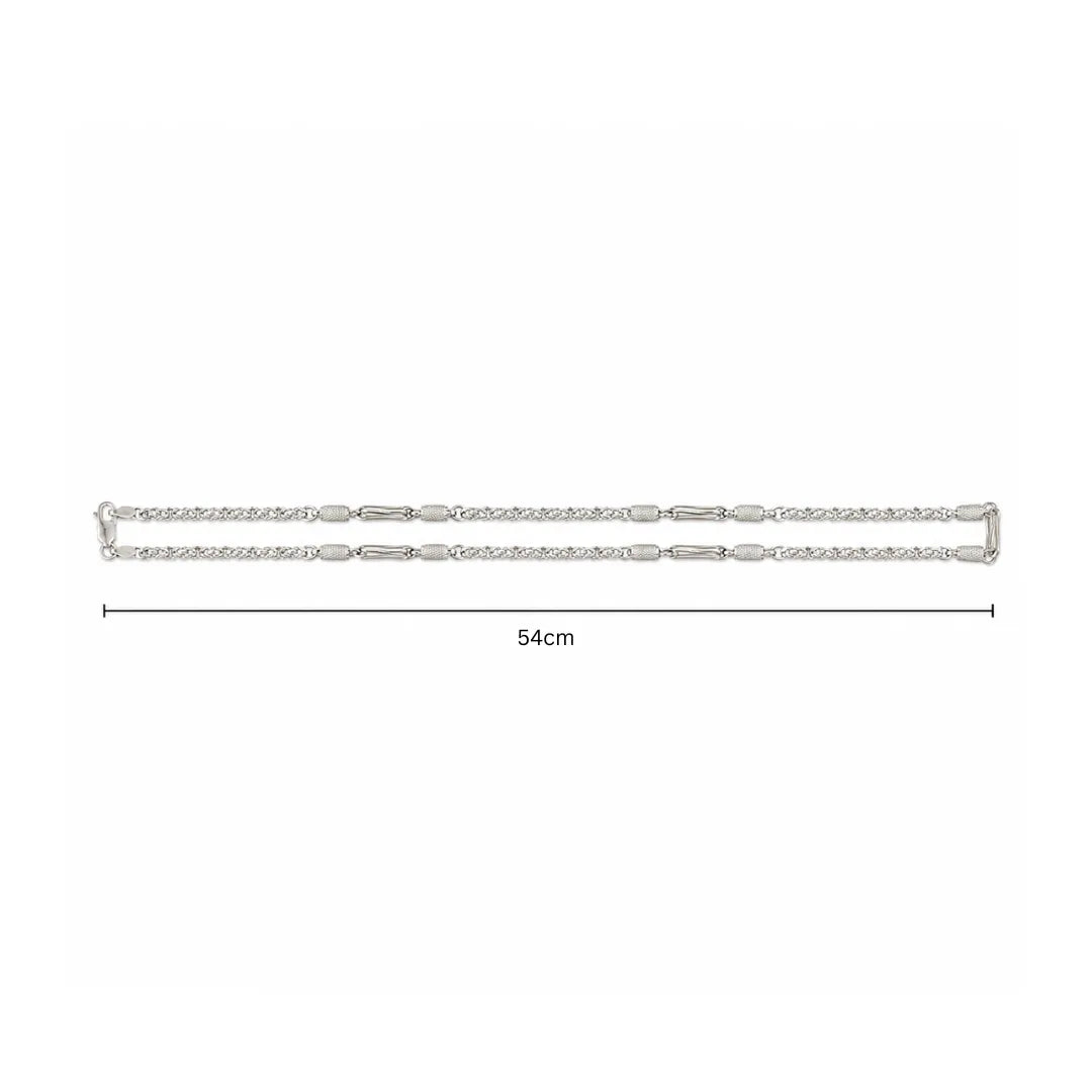 Marvel Silver textured silver link chain for men with interlocked connector design