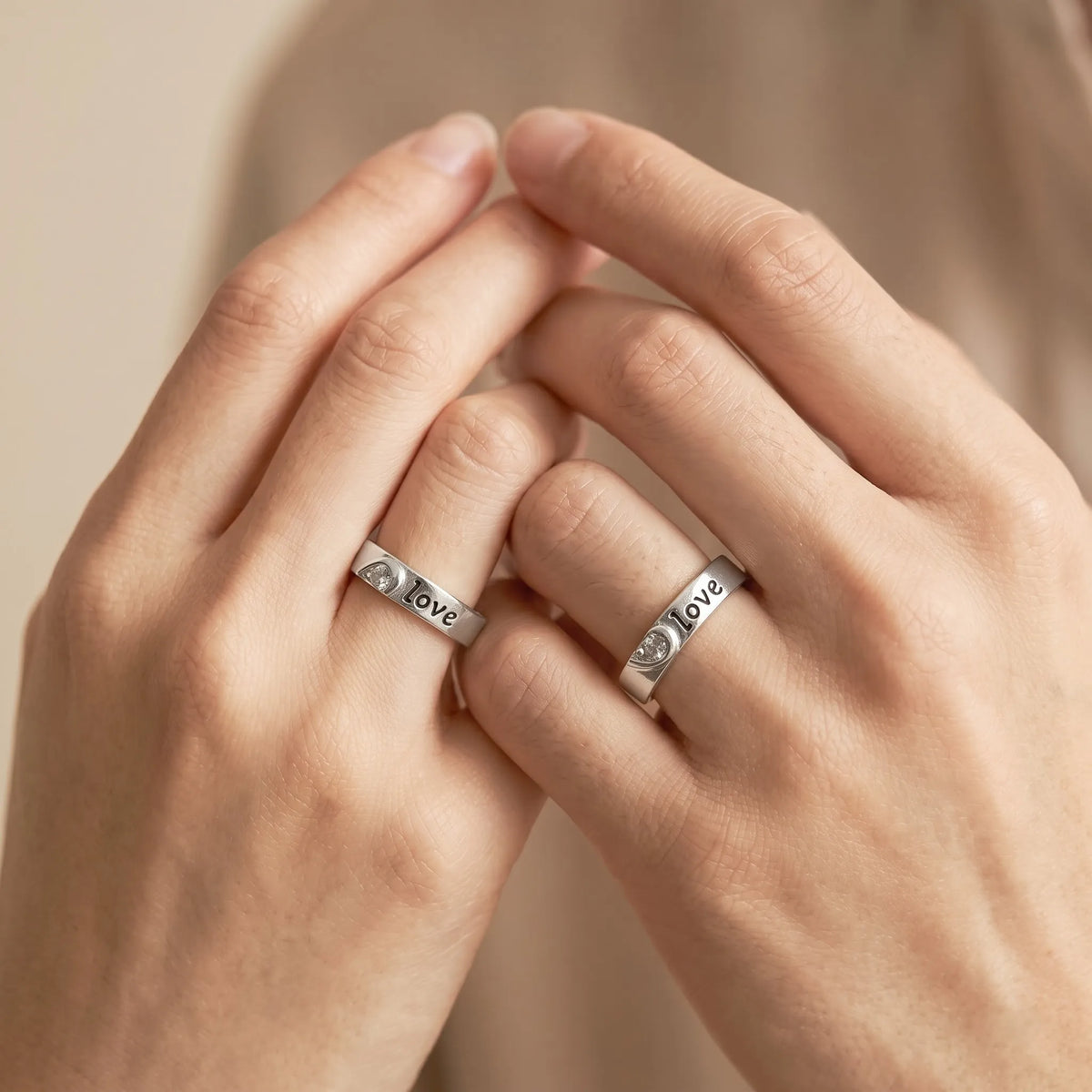 Silver Together Forever Love Couple Rings for Him and Her – Marvel Silver