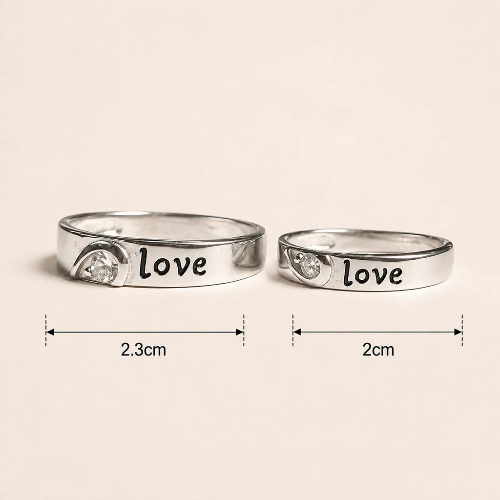 Silver Together Forever Love Couple Rings for Him and Her – Marvel Silver