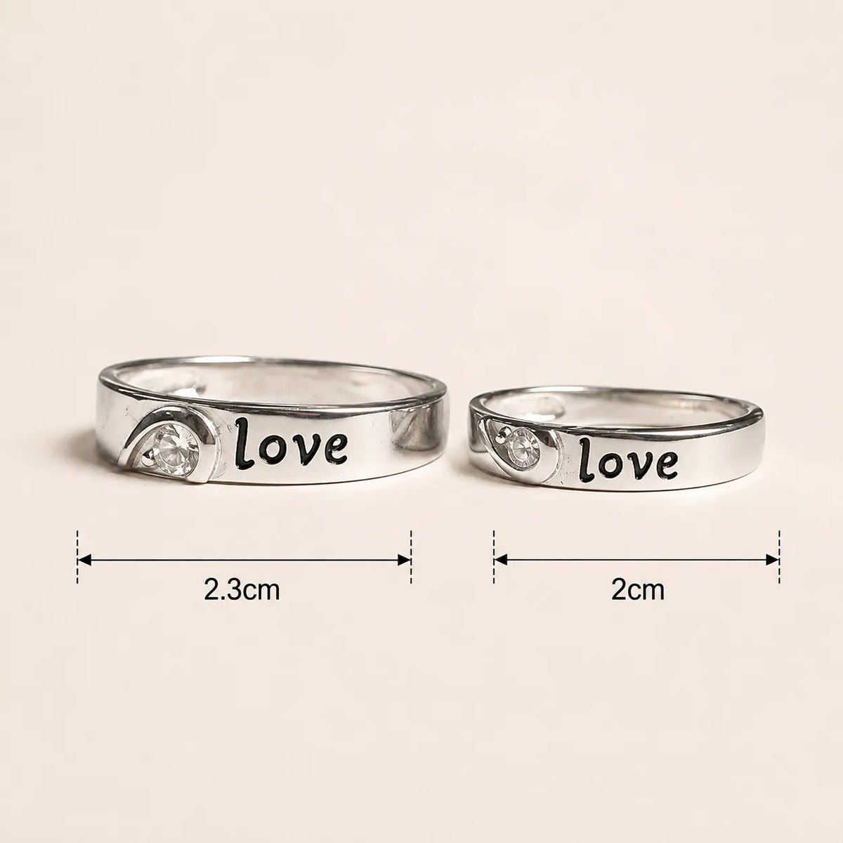 Silver Together Forever Love Couple Rings for Him and Her – Marvel Silver