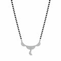 Marvel Silver triple crescent black beads mangalsutra for women with 4 cm pendant
