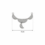 Marvel Silver triple crescent black beads mangalsutra for women with 4 cm pendant