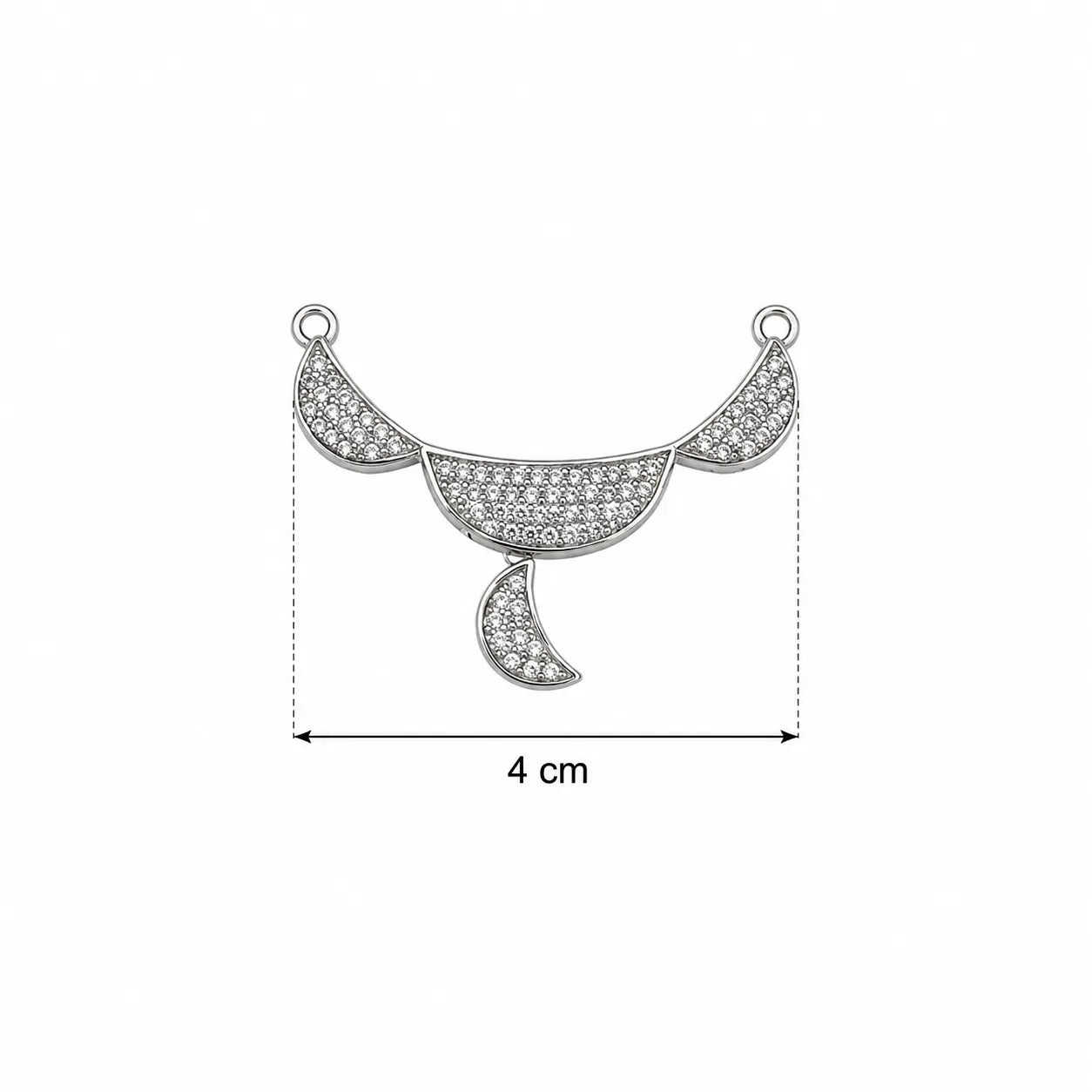 Marvel Silver triple crescent black beads mangalsutra for women with 4 cm pendant