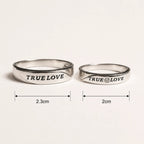 Silver True Love Couple Rings for Him and Her with Stone Detail – Marvel Silver