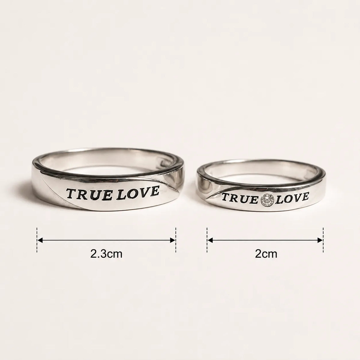 Silver True Love Couple Rings for Him and Her with Stone Detail – Marvel Silver