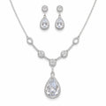 Marvel Silver white stone drop necklace set with matching earrings for women