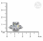 Marvel Silver white stone rectangular silver ring for women with heart side design