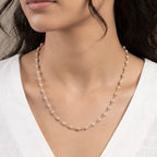 Silver Beaded Chain Mala with White Beads and Silver Detailing – Marvel Silver
