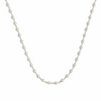 Silver Beaded Chain Mala with White Beads and Silver Detailing – Marvel Silver