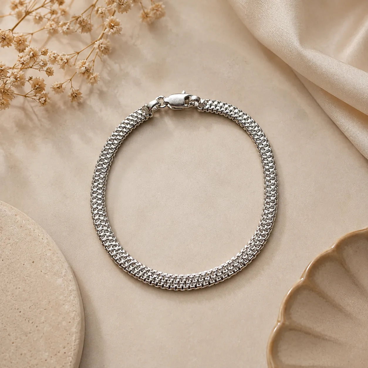 Marvel Silver triple chain silver bracelet for men with structured interlinked design and secure clasp
