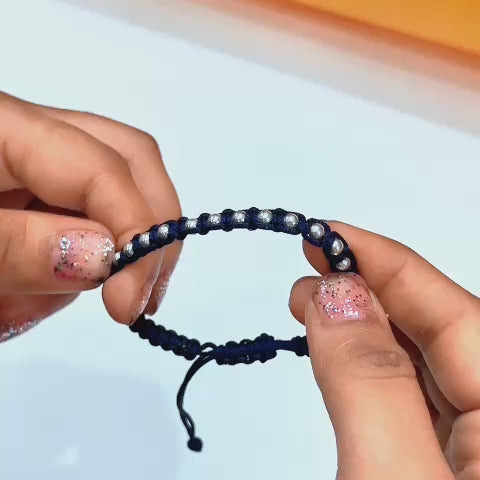 Adjustable Blue Thread Bracelet