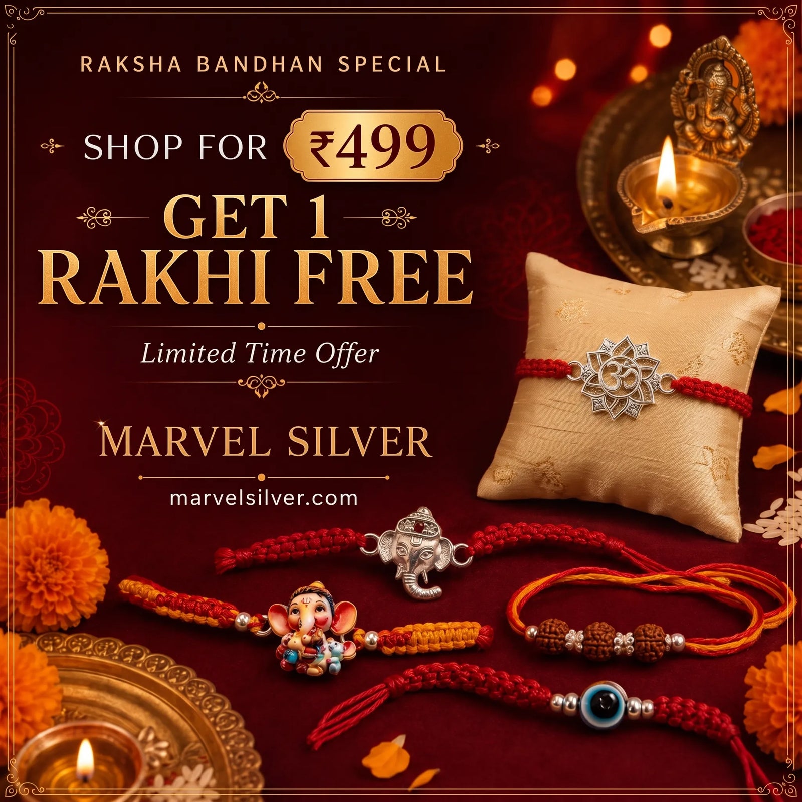 silver rakhi purchase rakhi in rupee 499 get free 1 rakhi