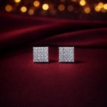 Square Pavé Crystal Stud Earrings