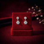 Silver Floral Drop Earrings