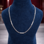 Slim Bar Station Silver Chain