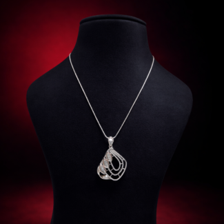 Layered Teardrop Frame Pendant