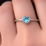 Blue Heart Stone Silver Ring – 925 Sterling Silver
