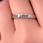 Arrow & LOVE engraved band