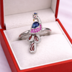 Peacock stone statement ring (colored)