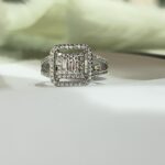 Square baguette cluster halo