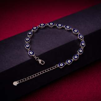 Navy Evil Eye Chain Bracelet