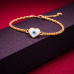 Golden Heart Evil Eye Chain Bracelet
