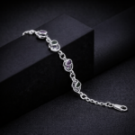 Oval Gem Link Statement Bracelet