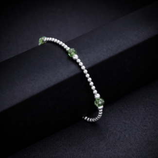 Green Crystal Bead Adjustable Bracelet