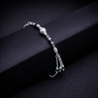 Purple Bead Tassel Bracelet