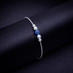 Minimal Evil Eye Slider Bracelet