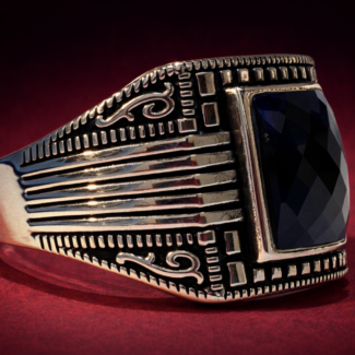 Midnight Sovereign Ring – Black Sapphire Tone in Silver