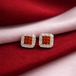 Orange square cluster studs