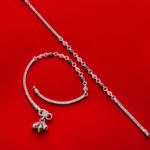 Silver Red Link Designer Payal