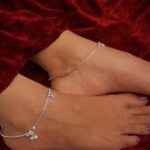 Pink Stone Accent Minimal Bridal Statement Payal