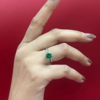 Emerald Spark Solitaire Ring