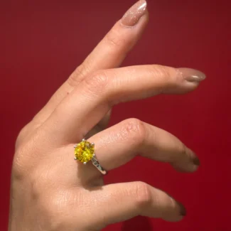 Golden Radiance Solitaire Ring