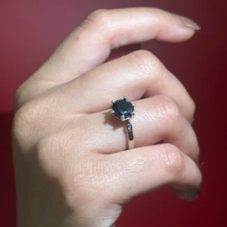 Midnight Onyx Solitaire Ring