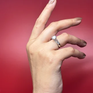 V-Crown Split Solitaire Ring