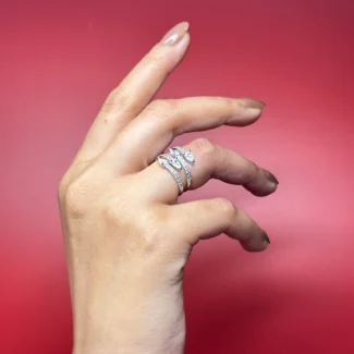 Twin Wave Pavé Ring