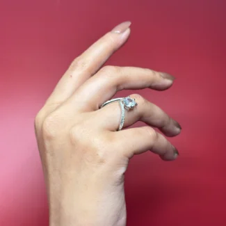 Modern Arc Solitaire Ring