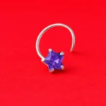 Purple Star Crystal Nose Pin