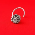 Oxidized Star Floral Nose Pin