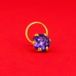 Purple Crystal Gold Nose Pin