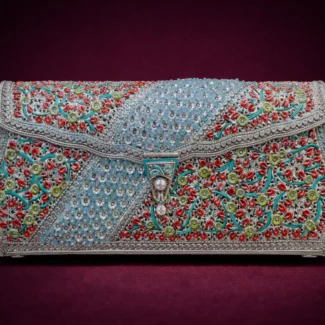 Aqua Ruby Filigree Clutch